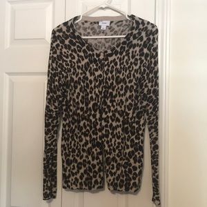 Leopard print button up cardigan